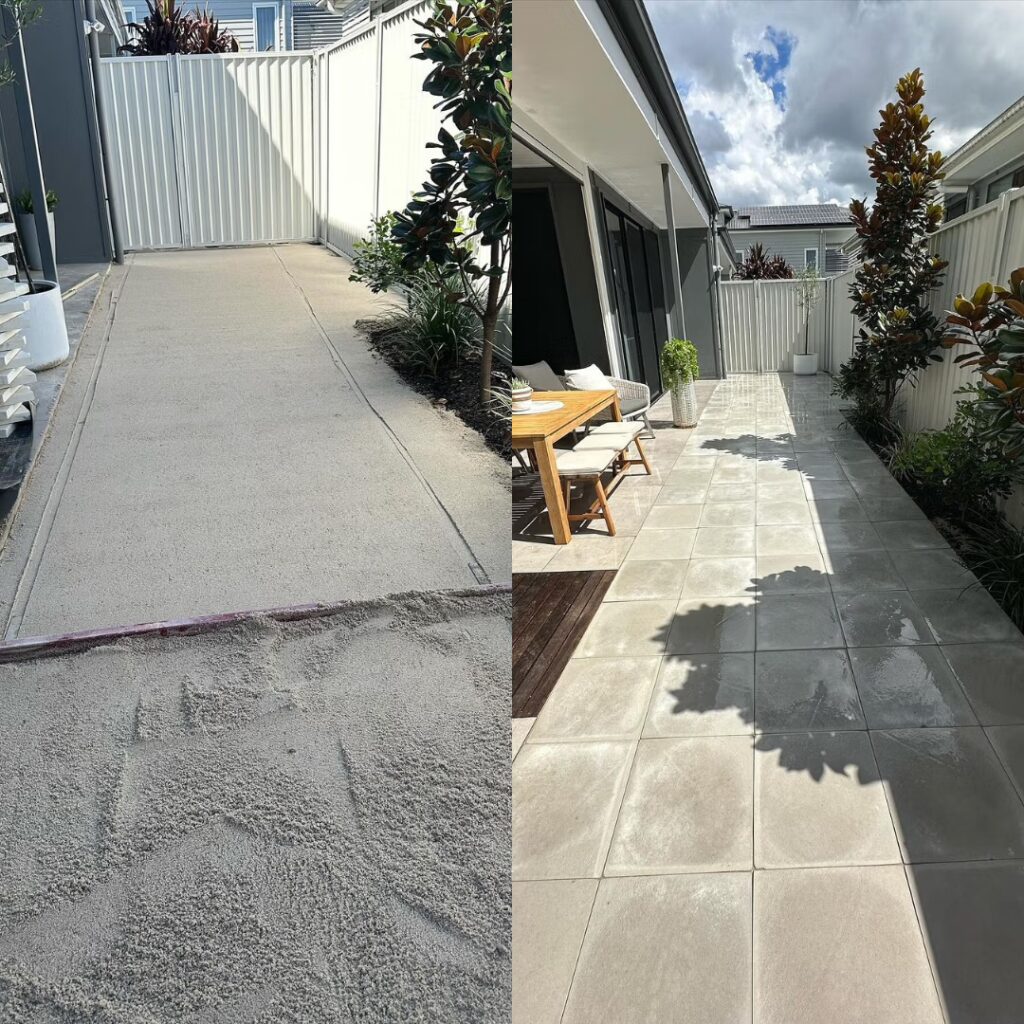 before and after establish new paved area
